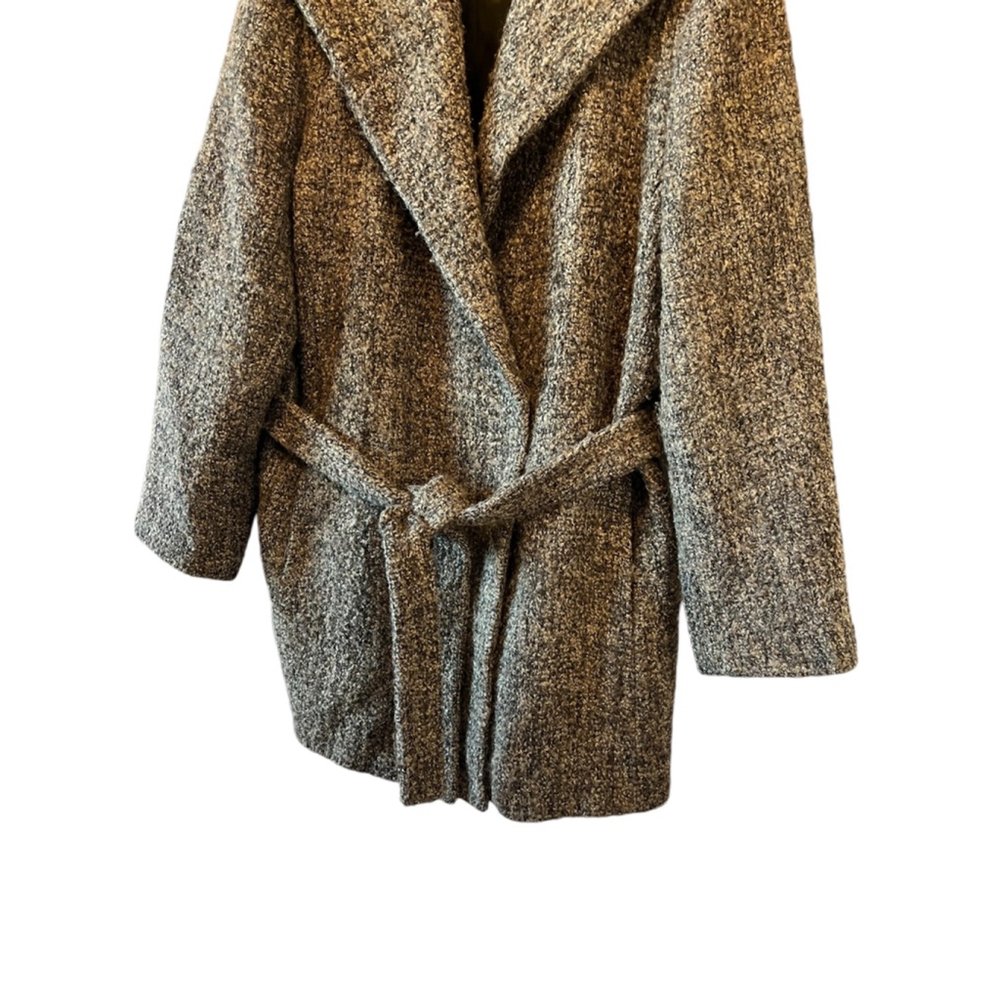 Calvin Klein Charcoal Belted Pea Coat - Picture 5 of 9